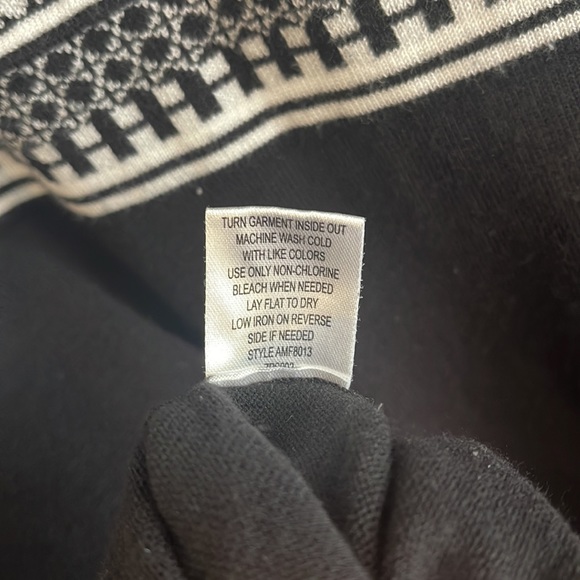 Zoe+Phoebe Sweater Dress Long Sleeve Black & White Soft & Cozy - Picture 7 of 7